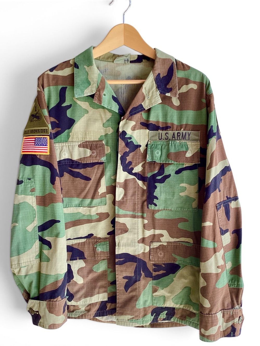 Vintage US Army Battle Dress Uniform Field Coat Airforce Patch M